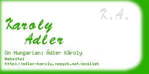 karoly adler business card
