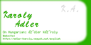 karoly adler business card